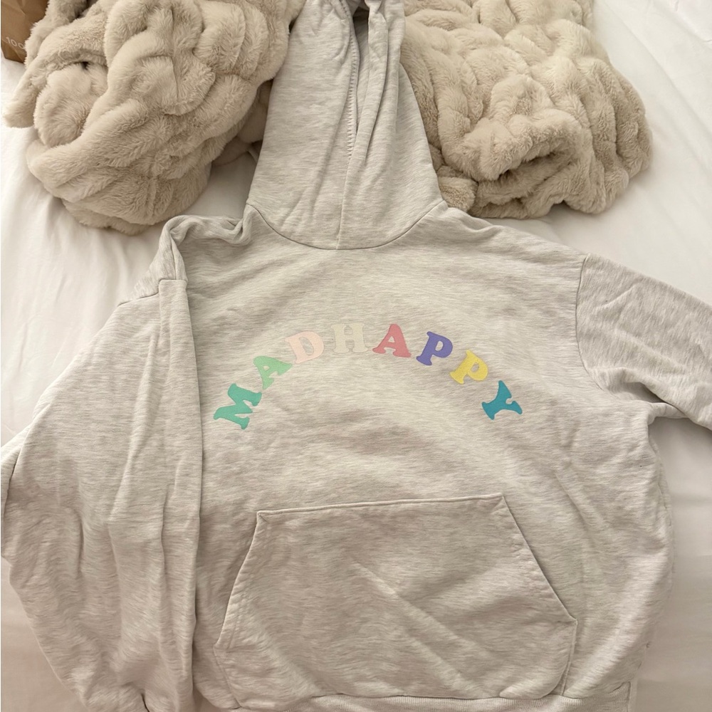 Mad Happy Hoodie with Colorful Lettering